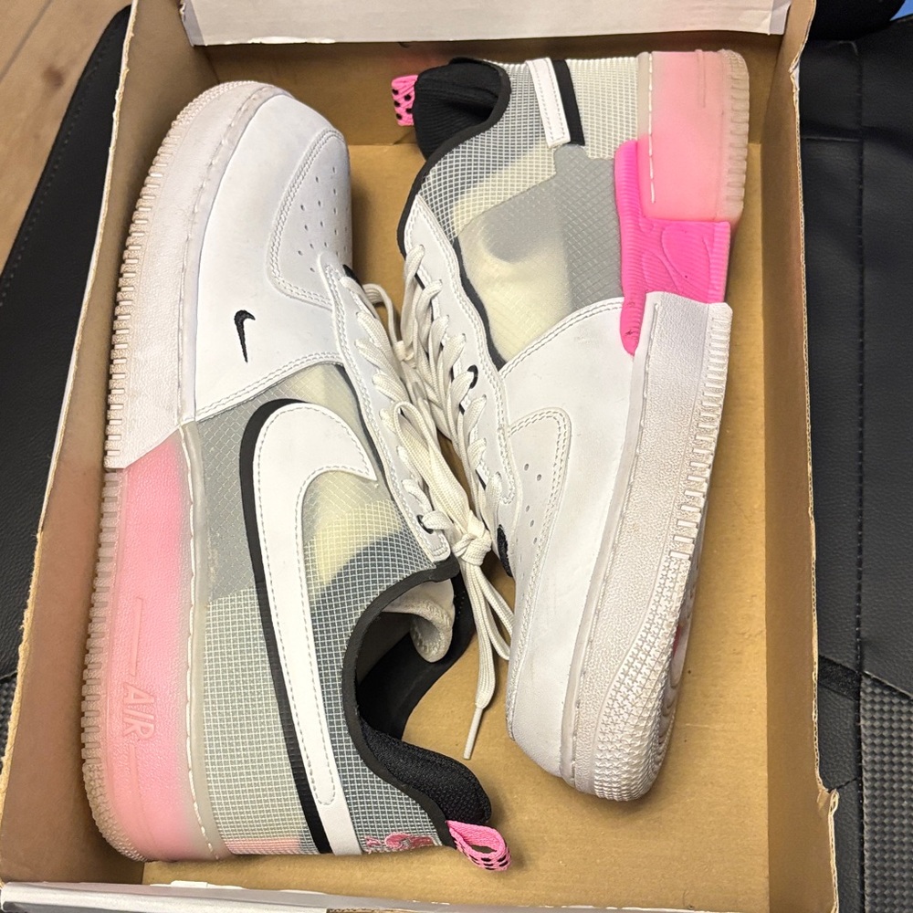 Nike Air Force 1 React White and Pink